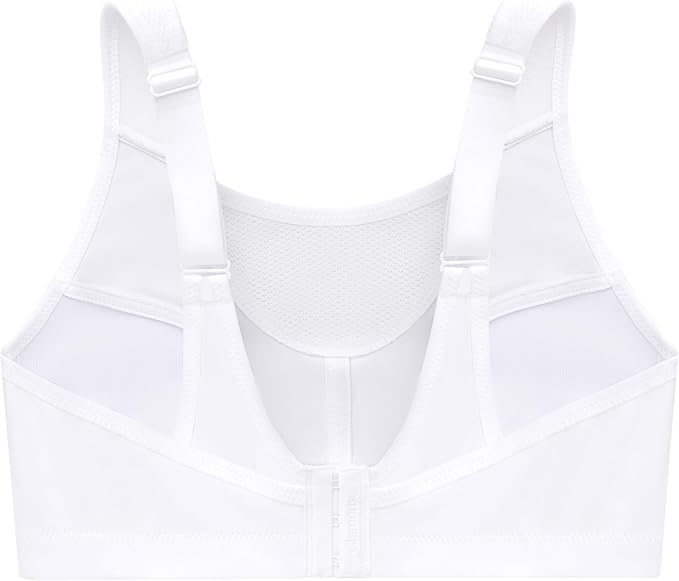 GLAMORISE Full Figure Plus Size No-Bounce Camisole Sports Bra Wirefree WHITE 42F