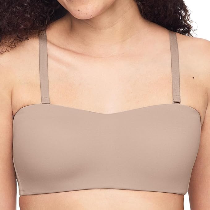 WARNER'S Easy Size Lightly Lined Wireless Strapless Bra TOASTED ALMOND L