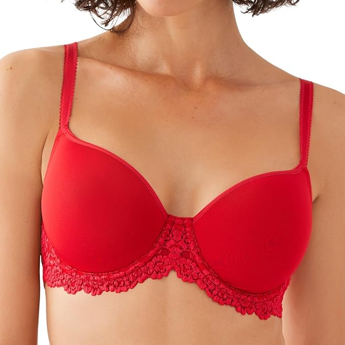 WACOAL Embrace Lace Lightly Padded Underwire T-Shirt EQUESTRIAN RED 36G