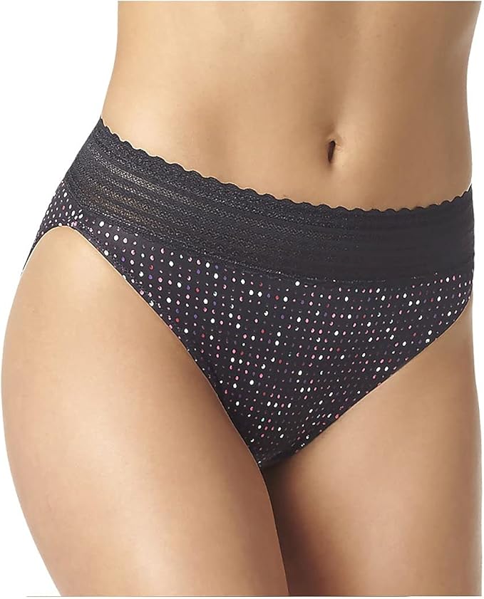 WARNER'S No Pinching No Problems Dig-Free Comfort Waist BLACK SPARKLE M