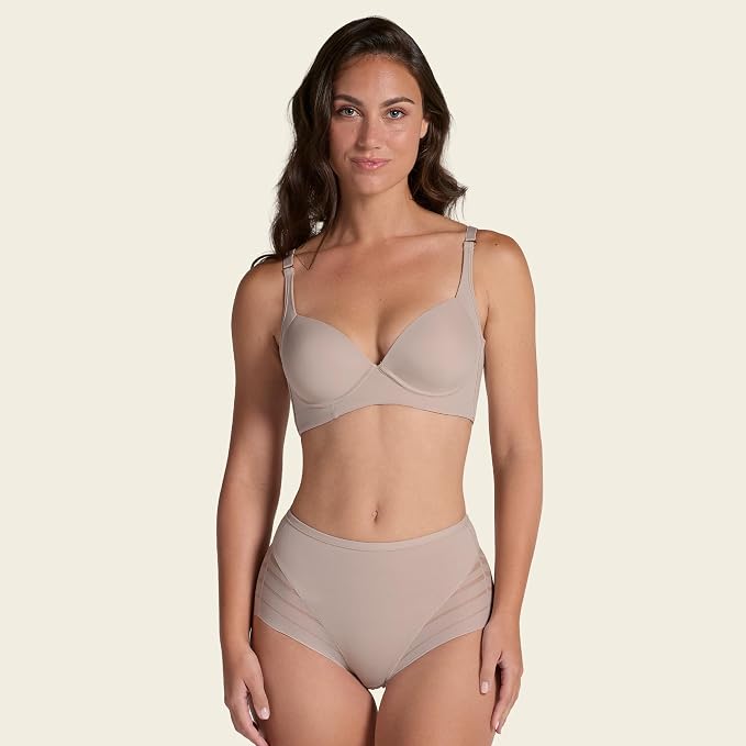 LEONISA High Waisted Invisible Tummy Control Shapewear BEIGE S
