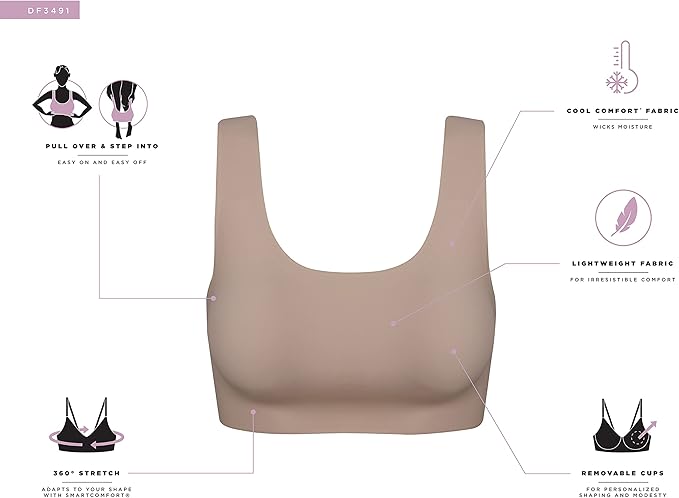 BALI Comfort Revolution Easylite Wireless T-Shirt Bra SANDSHELL 3XL
