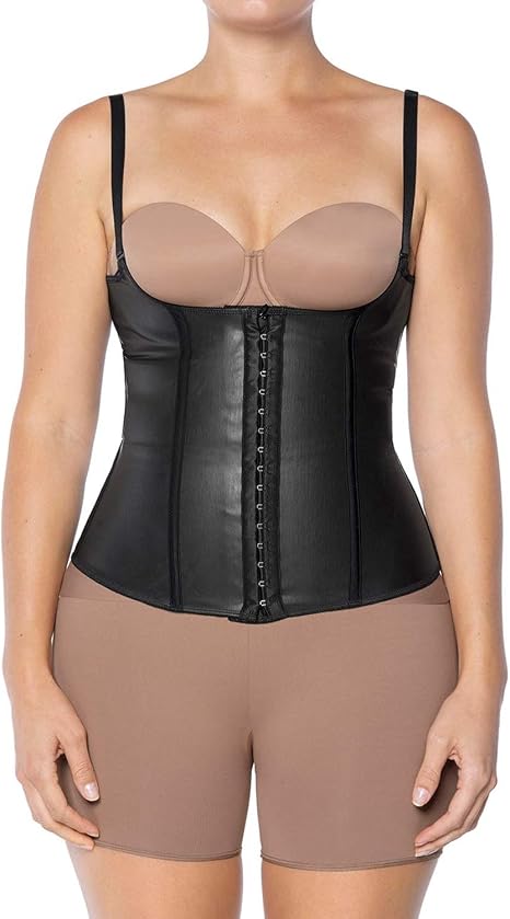 LEONISA Latex Waist Trainer Vest Underwear BLACK L