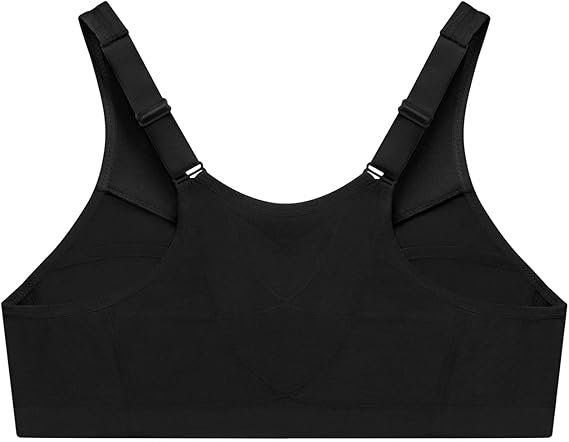 GLAMORISE Plus Size MagicLift Front-Closure Posture Back Bra Wirefree BLACK 40K