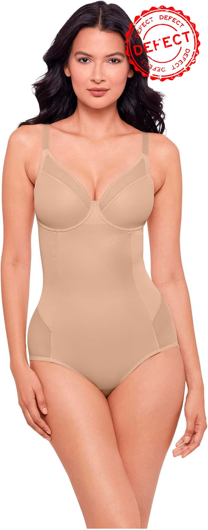 NWD MIRACLESUIT Sexy Sheer Shaping Bodysuit BEIGE 38C