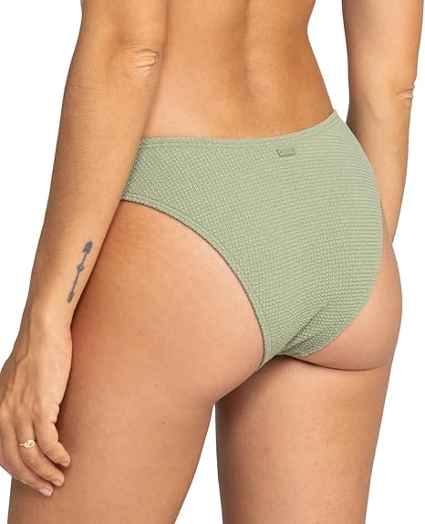 ROXY Essaouira Moderate High Leg Bikini Bottoms GREEN M