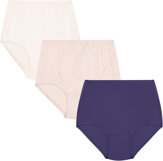 VANITY FAIR Perfectly Yours Traditional Nylon Brief Panties ASSORTED
