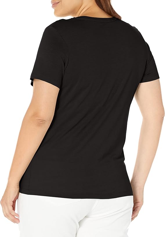 HUE Sleepwell Solid V-Neck T-Shirt BLACK L