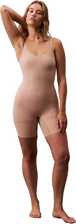 CALVIN KLEIN Shapwear Secure Sculpt Mid-Thigh Bodysuit CEDAR L