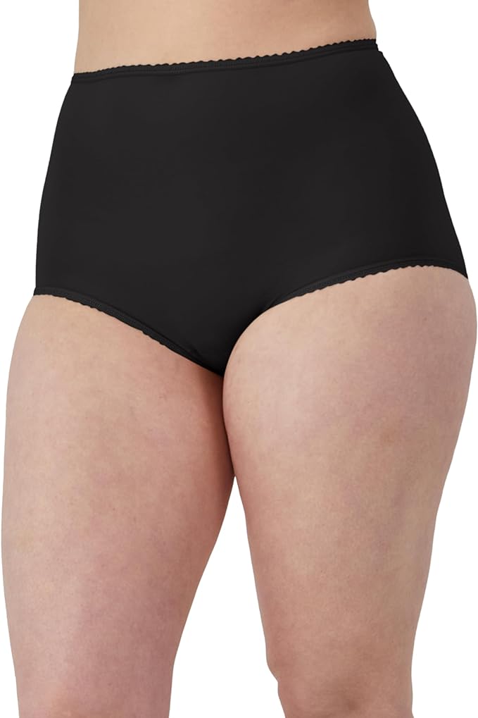 BALI Underwear Briefs, Skimp Skamp Smoothing Stretch Brief Panties BLACK S