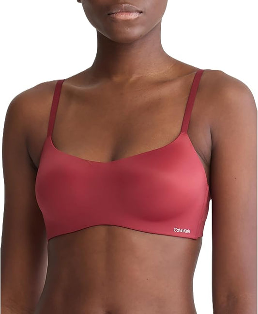 CALVIN KLEIN Liquid Touch Lightly Lined Scoop Neck Bra RED 32C