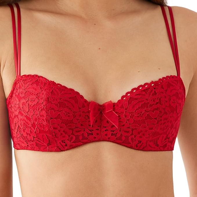B.TEMPT´D Ciao Bella Lightly Padded Balconette Underwire Bra RED 36DD