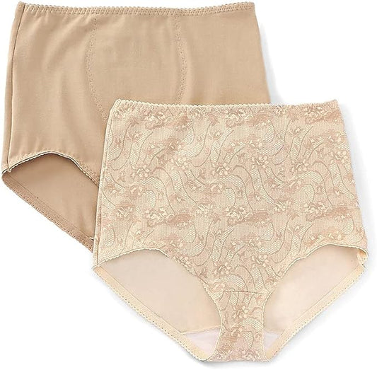 BALI Shapewear Brief Light Control Smoothing Tummy Control 2-Pack NUDE L