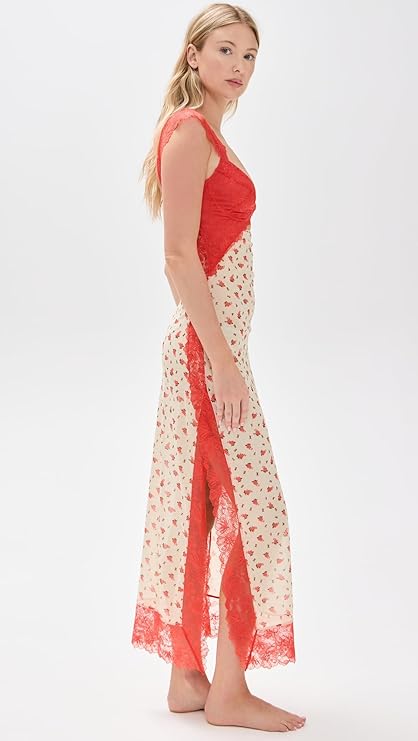 Free People Suddenly Fine Maxi Slip RED S