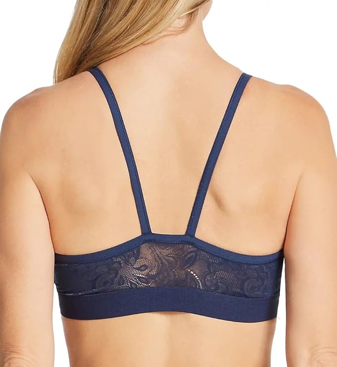 MAIDENFORM Stretch Lace Triangle Wireless Bralette NAVY M