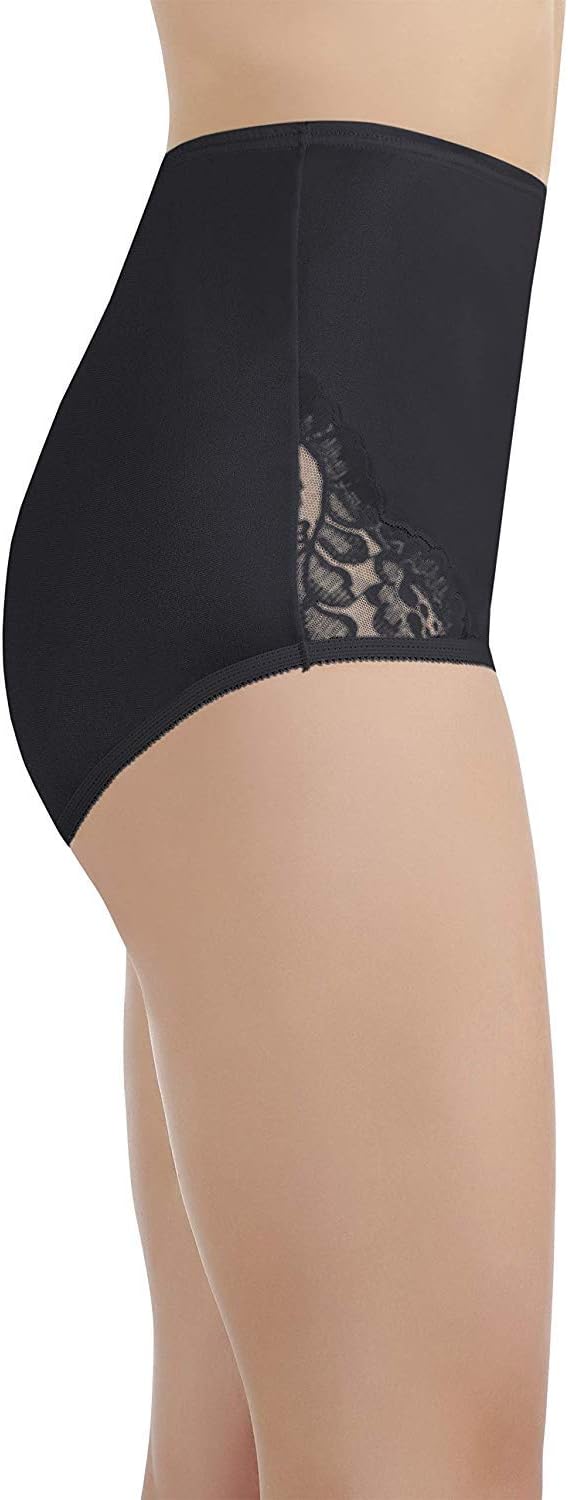 VANITY FAIR High Waisted Underwear, Full Coverage Ladies Panties BLACK 10