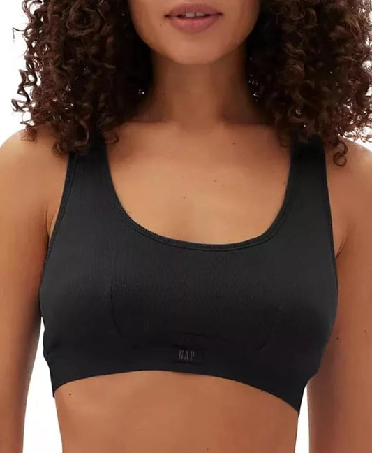 GAPBODY Ribbed Logo Comfort Racerback Bra BLACK S