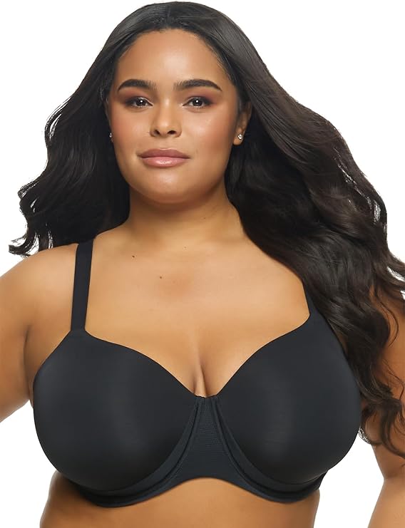 FELINA Versafit Breathable T-Shirt Bra Seamless Demi Coverage BLACK 32G