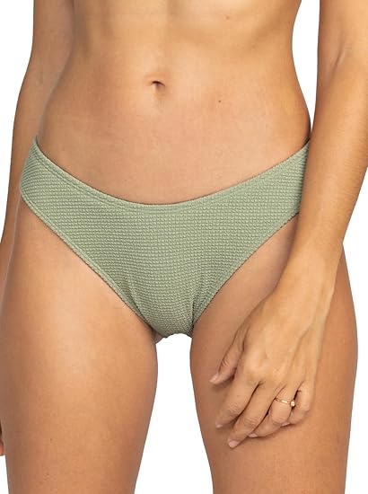 ROXY Essaouira Moderate High Leg Bikini Bottoms GREEN M