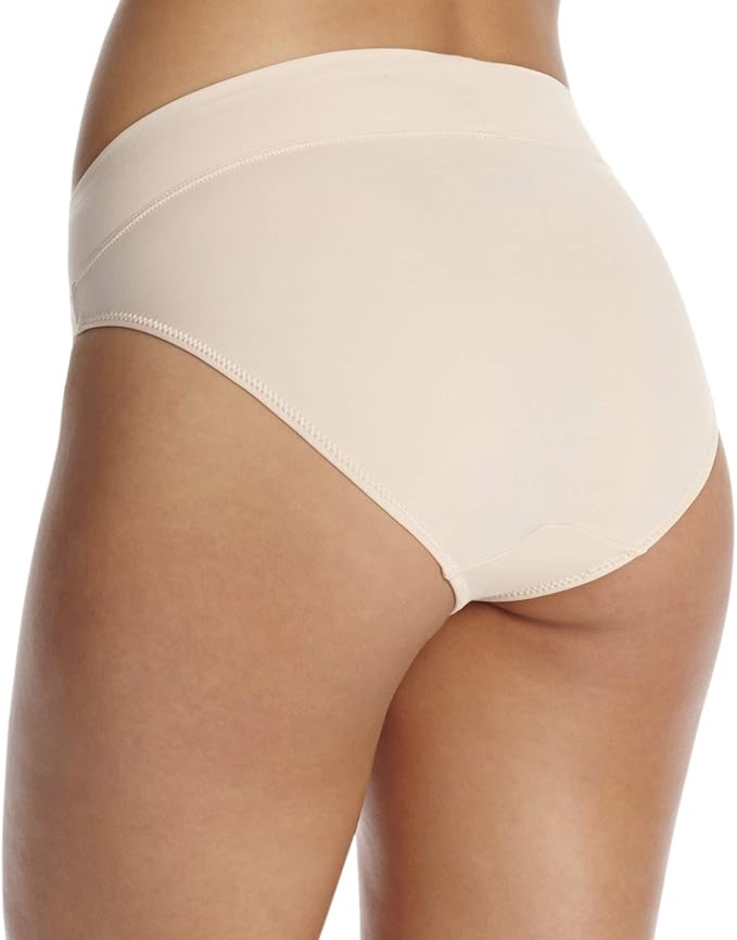 WARNER'S No Pinch No Problem Hi Cut Panties BEIGE L