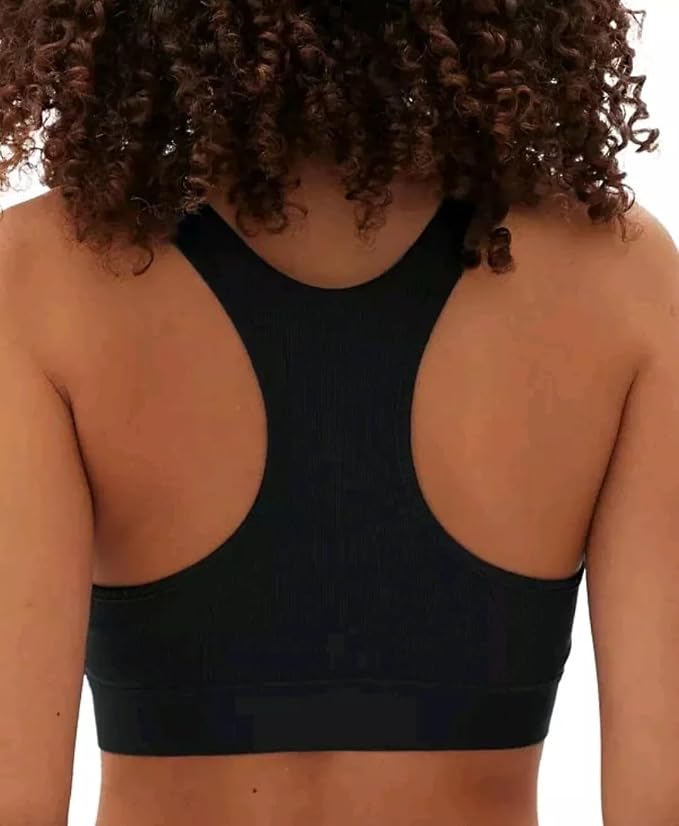 GAPBODY Ribbed Logo Comfort Racerback Bra BLACK S