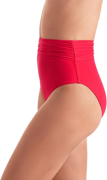 MIMI FLAMINGO Swimwear Soleil Solids Morgan High Waist Swim Bottom RED 14