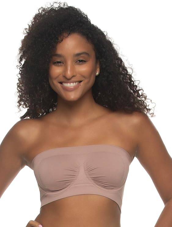 FELINA Paramour Body Smooth Seamless Underwire Bandeau Bra BROWN XL