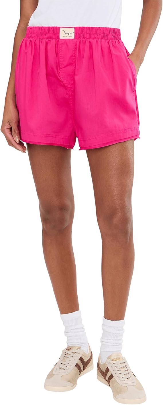 FREE PEOPLE Day to Day Solid Boxers PINK PEACOCK M
