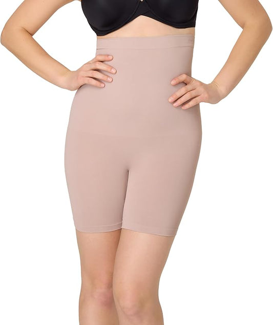 MAIDENFORM Firm Tummy Control Thigh Slimmer Shorts EVENING BLUSH M