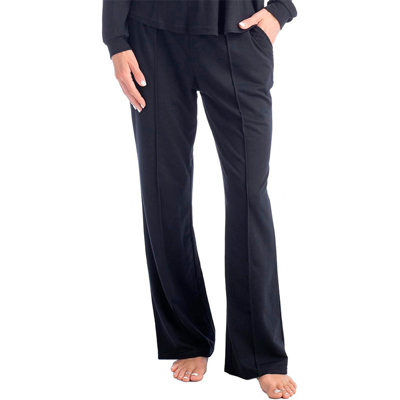 MUK LUKS Quilted Shacket Long Sleeve T-Shirt BLACK L
