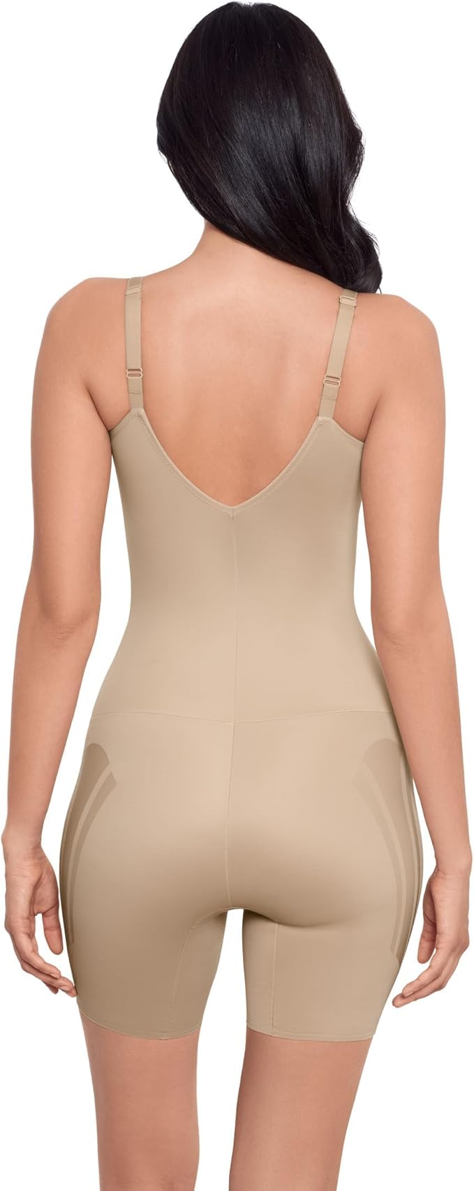 MIRACLESUIT Modern Miracle Thigh Slimmer Bodysuit WARM BEIGE L