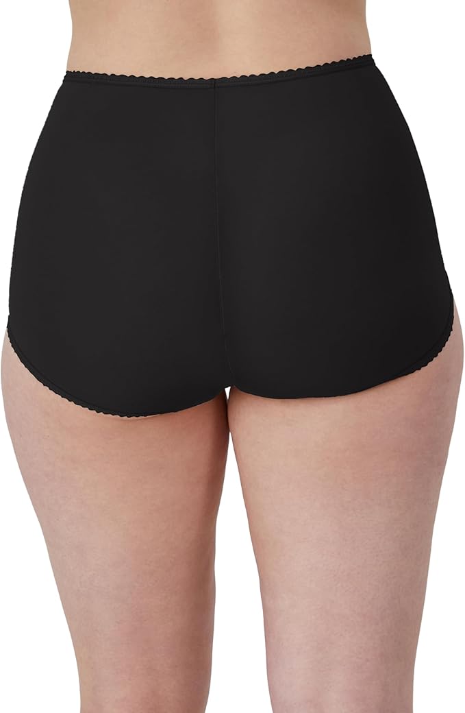BALI Skimp Skamp Brief Underwear Panties Smoothing Stretch BLACK 4XL