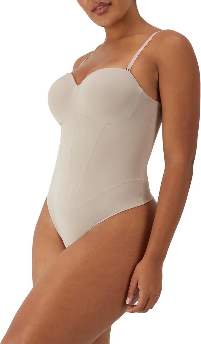 NWD MAIDENFORM Tummy Shaping Thong Bodysuit BEIGE XL