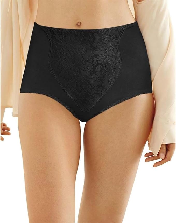 BALI Shapewear Double Support Light Control Brief Lace Fajas 2-Pack BLACK 3XL
