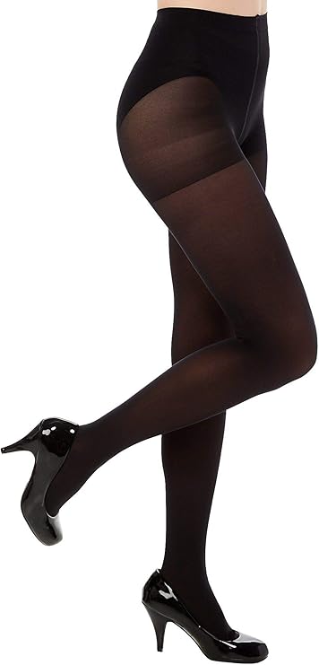 HUE 2 Pairs Opaque Control Top Tights BLACK 2