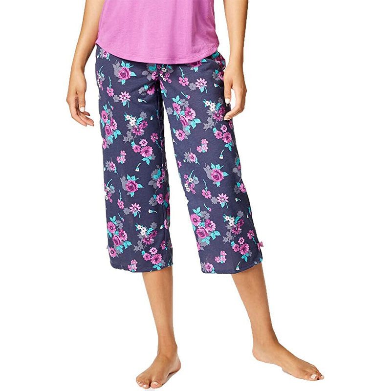 Jenni by Jennifer Moore Printed Cropped Only Pajama Pants Navy S