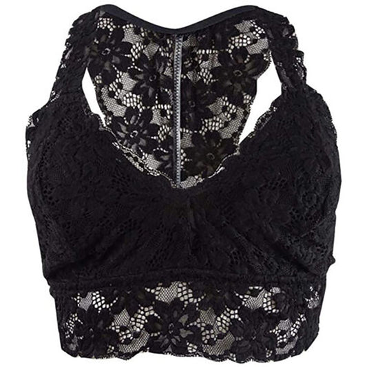 Jenni by Jennifer Moore Moore Lace Racerback Bralette Black M