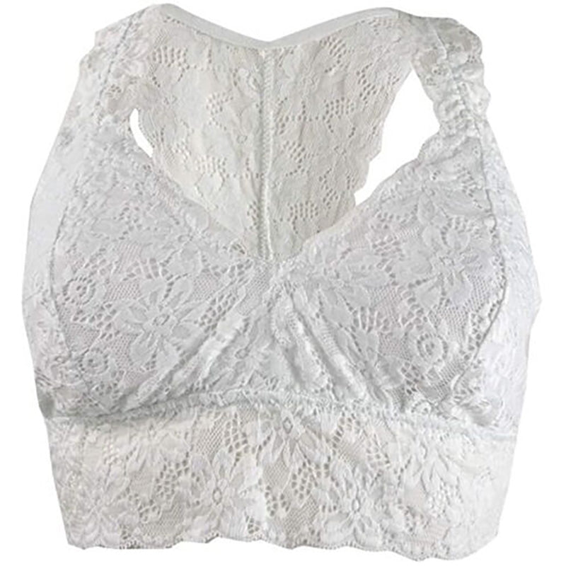 Jenni by Jennifer Moore Lace Racerback Bralette White L