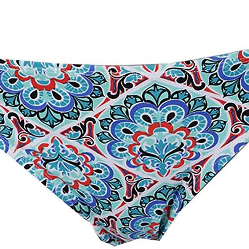 GO GOSSIP Printed Full Coverage Swim Bottom Separates, Blue S