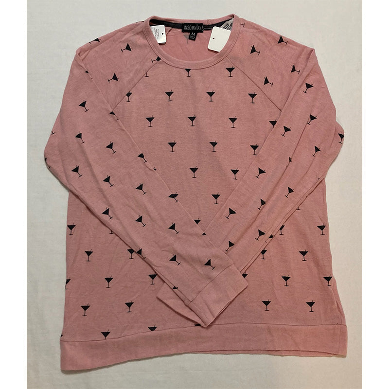 Insomniax Butter Jersey Long Sleeve Crewneck Pajama Top Blush M