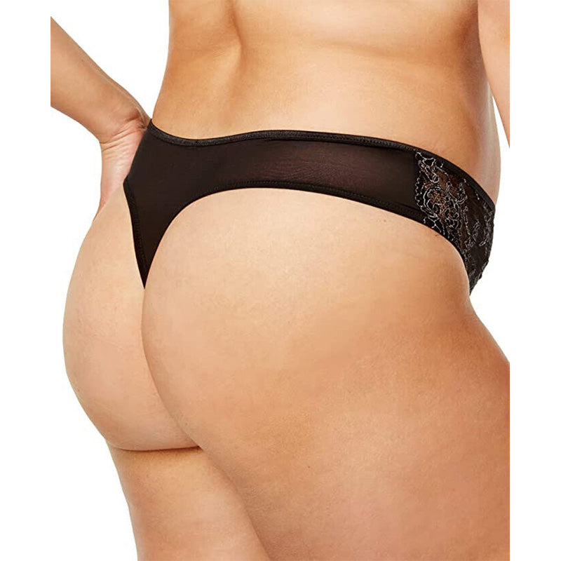 Ashley Graham Crisscross Lace Thong Black XL
