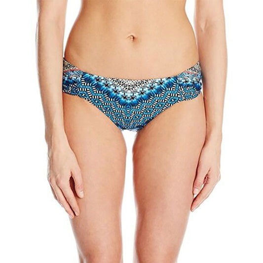 LUCKY BRAND Nomad Chevron Reversibile Side Sash Hipster Bikini Bottom New BLUE L