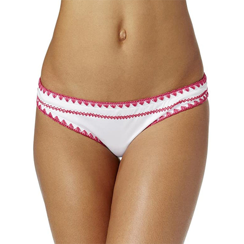 Bar III Womens Blanket Stitch Bikini Swim Bottom Separates White XL