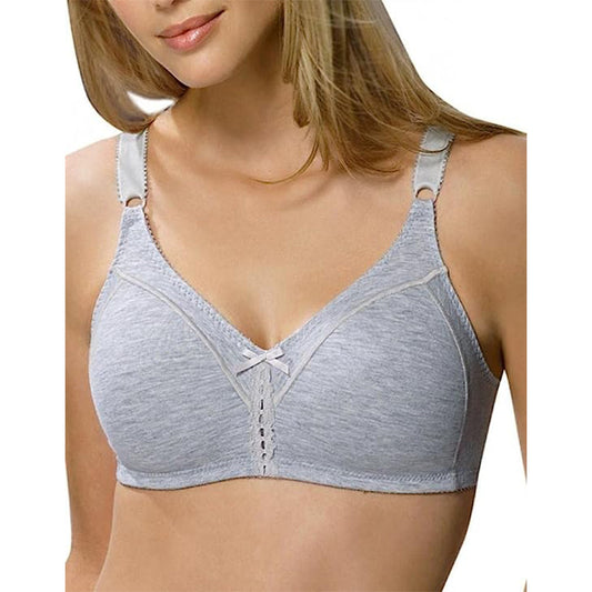 Bali Double Support Cotton Stretch Wire-Free Bra Heather Grey 42D