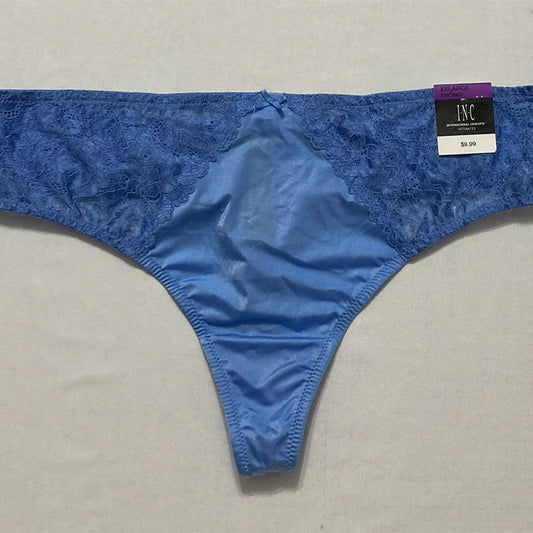 I.N.C. International Concepts Smooth Lace Thong Blue 2XL