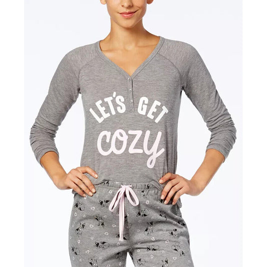 Jenni by Jennifer Moore Graphic Only Pajama Top Black XS