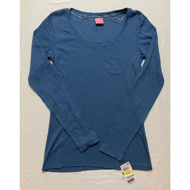 Jenni by Jennifer Moore Cotton Only Sleep/Lounge Top Skyline Blue M