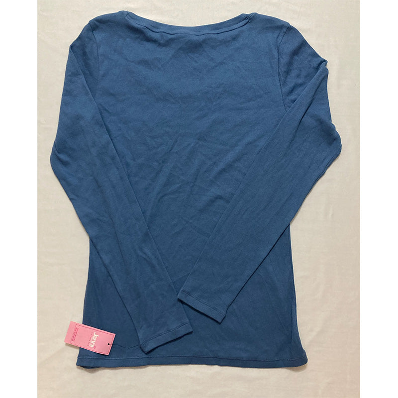 Jenni by Jennifer Moore Cotton Only Sleep/Lounge Top Skyline Blue M