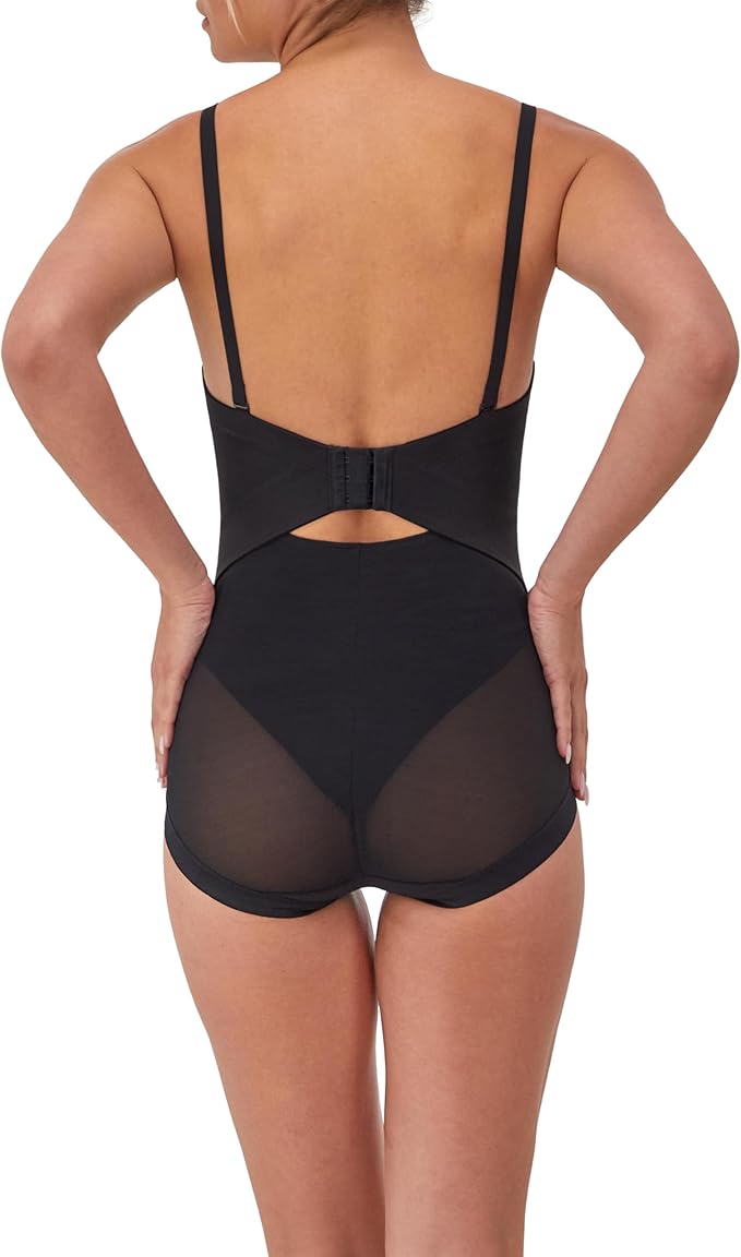 MAIDENFORM Shaper With Built-in Bra & Anti-static shapewear bodysuits BLACK 36D