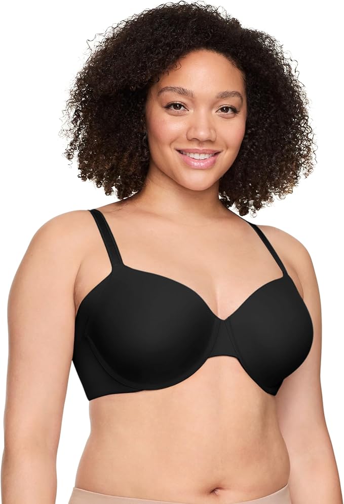 WARNERS Smoothing Comfort Underwire Lightly Lined T-Shirt Bra BLACK 34D